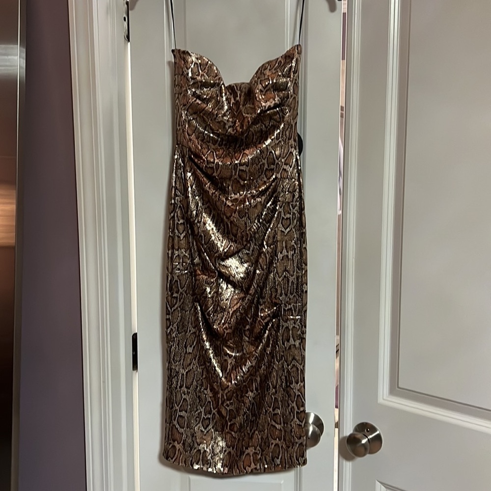NWT Nookie Blind Date midi bronze M - Picture 5 of 8